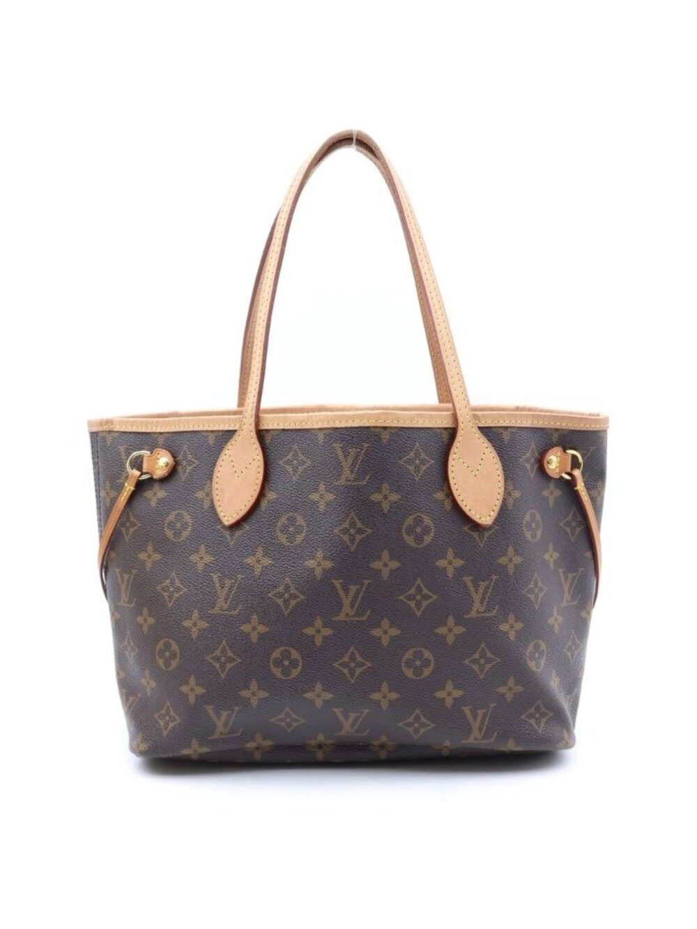 Louis Vuitton Monogram Neverfull PM Tote Bag Brown Fuchsia Leather